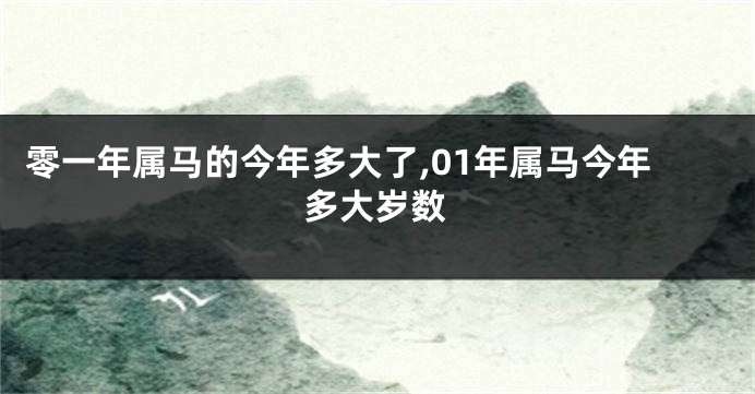 零一年属马的今年多大了,01年属马今年多大岁数