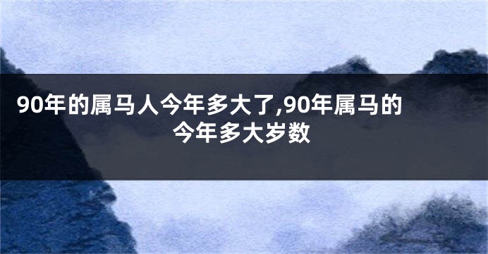 90年的属马人今年多大了,90年属马的今年多大岁数