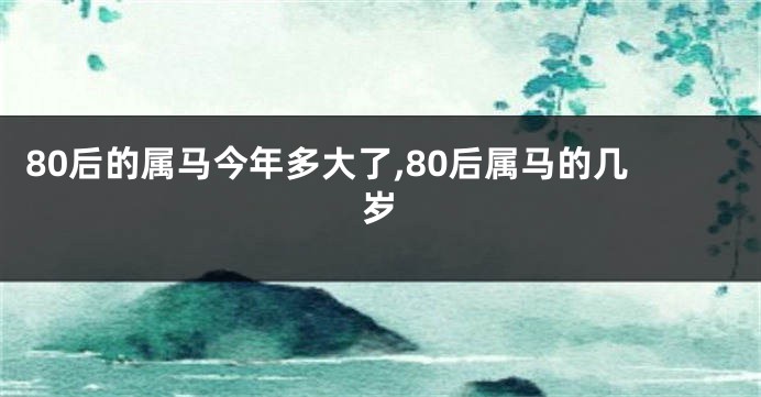 80后的属马今年多大了,80后属马的几岁