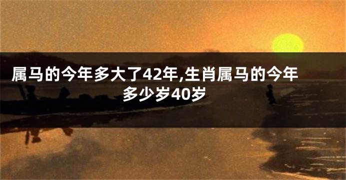 属马的今年多大了42年,生肖属马的今年多少岁40岁