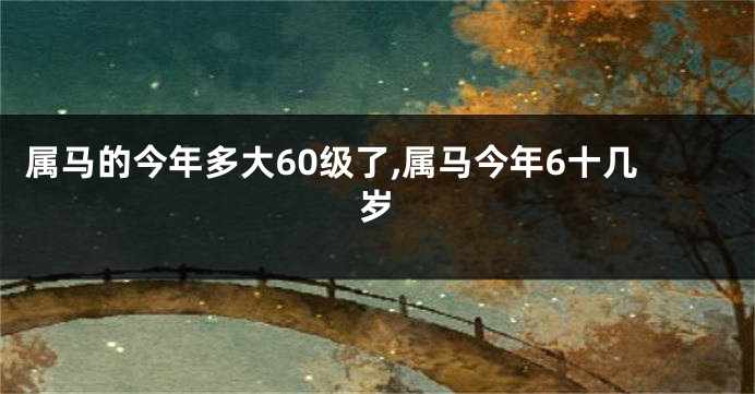 属马的今年多大60级了,属马今年6十几岁