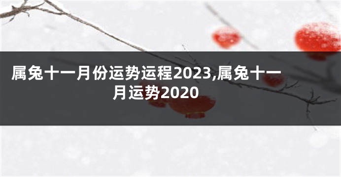 属兔十一月份运势运程2023,属兔十一月运势2020