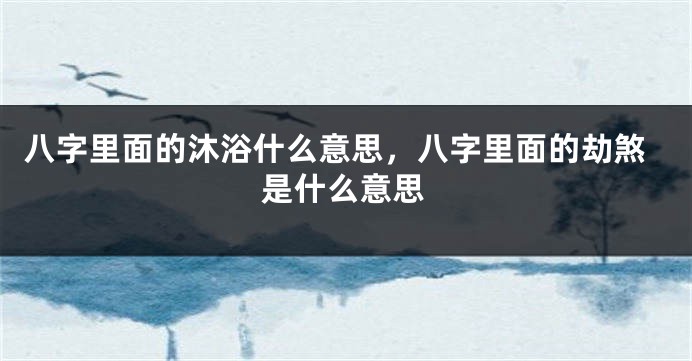 八字里面的沐浴什么意思，八字里面的劫煞是什么意思