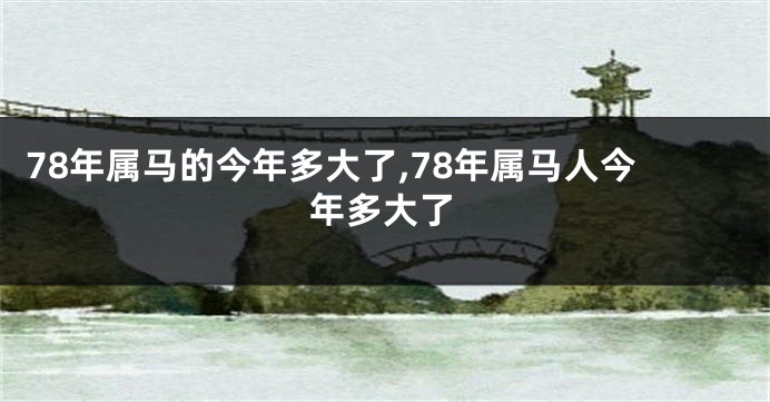 78年属马的今年多大了,78年属马人今年多大了