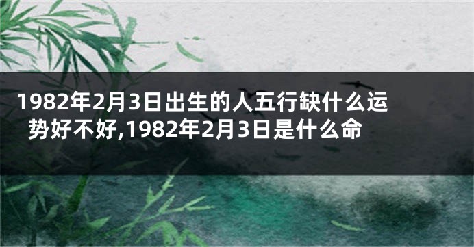 1982年2月3日出生的人五行缺什么运势好不好,1982年2月3日是什么命