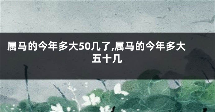 属马的今年多大50几了,属马的今年多大五十几