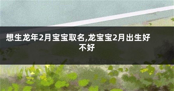 想生龙年2月宝宝取名,龙宝宝2月出生好不好