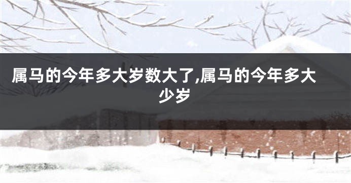 属马的今年多大岁数大了,属马的今年多大少岁