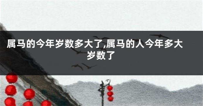 属马的今年岁数多大了,属马的人今年多大岁数了