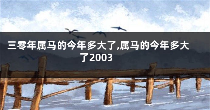 三零年属马的今年多大了,属马的今年多大了2003