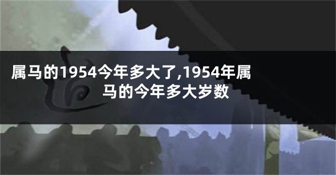 属马的1954今年多大了,1954年属马的今年多大岁数