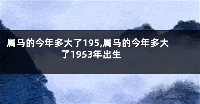 属马的今年多大了195,属马的今年多大了1953年出生