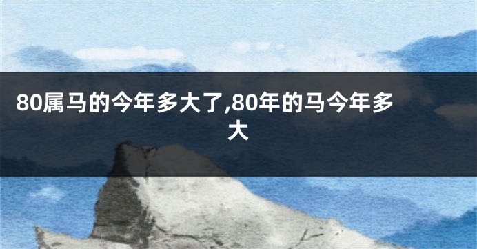 80属马的今年多大了,80年的马今年多大