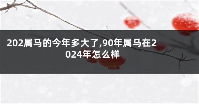 202属马的今年多大了,90年属马在2024年怎么样