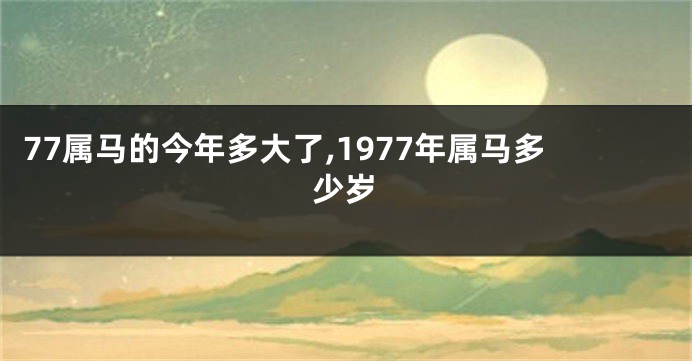 77属马的今年多大了,1977年属马多少岁