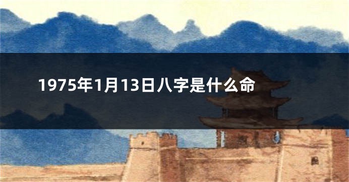 1975年1月13日八字是什么命