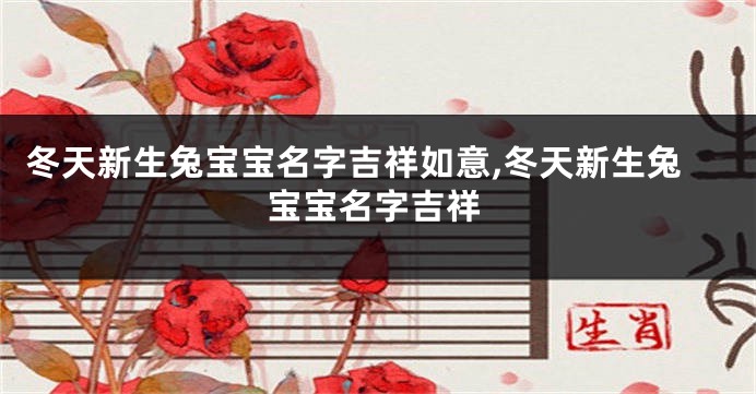 冬天新生兔宝宝名字吉祥如意,冬天新生兔宝宝名字吉祥