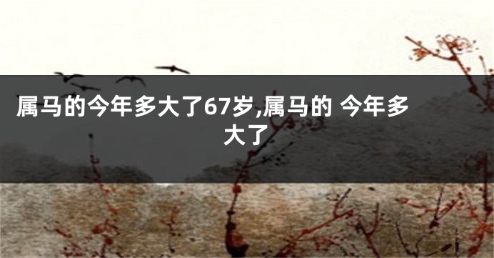 属马的今年多大了67岁,属马的 今年多大了