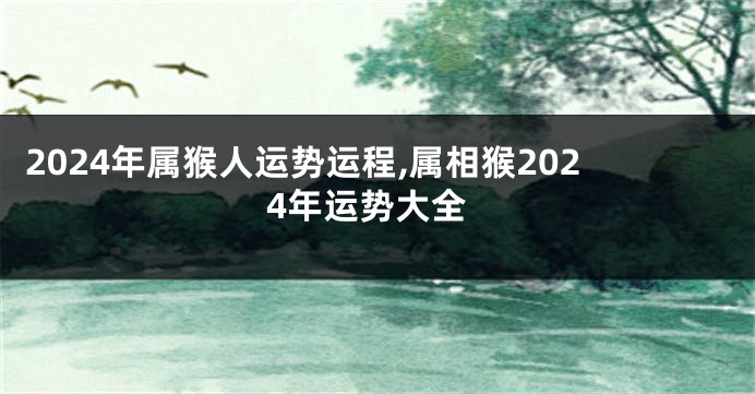 2024年属猴人运势运程,属相猴2024年运势大全