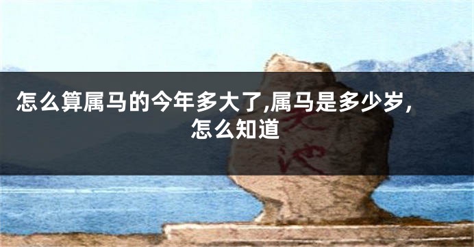 怎么算属马的今年多大了,属马是多少岁,怎么知道