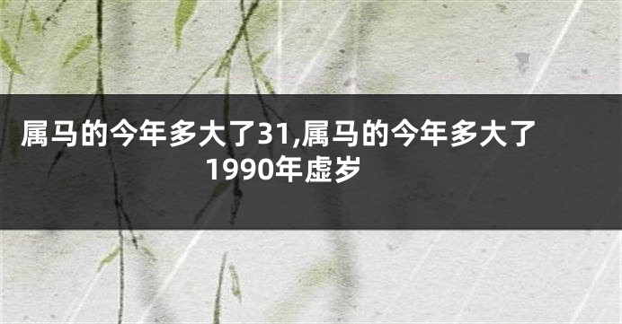 属马的今年多大了31,属马的今年多大了1990年虚岁