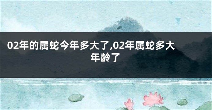 02年的属蛇今年多大了,02年属蛇多大年龄了