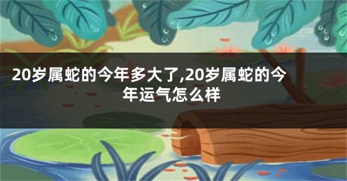 20岁属蛇的今年多大了,20岁属蛇的今年运气怎么样