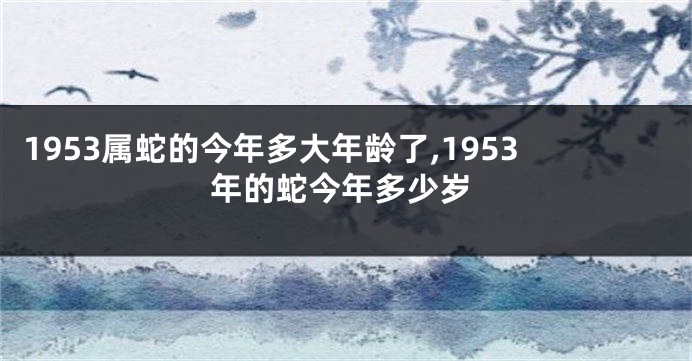 1953属蛇的今年多大年龄了,1953年的蛇今年多少岁