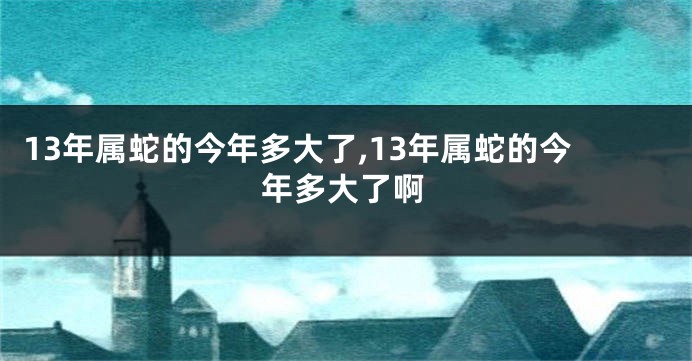 13年属蛇的今年多大了,13年属蛇的今年多大了啊