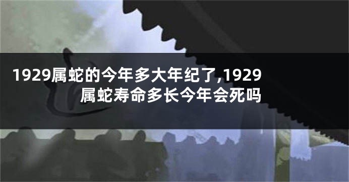 1929属蛇的今年多大年纪了,1929属蛇寿命多长今年会死吗