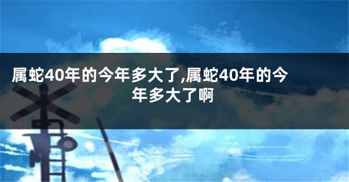 属蛇40年的今年多大了,属蛇40年的今年多大了啊