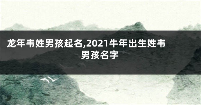 龙年韦姓男孩起名,2021牛年出生姓韦男孩名字