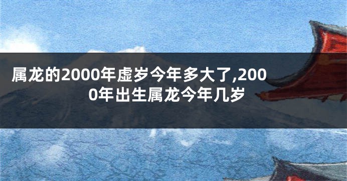 属龙的2000年虚岁今年多大了,2000年出生属龙今年几岁