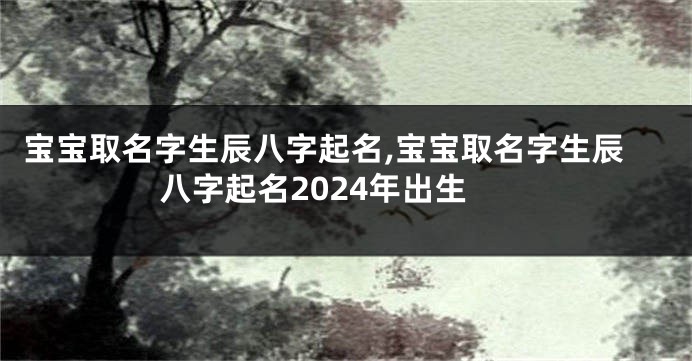 宝宝取名字生辰八字起名,宝宝取名字生辰八字起名2024年出生