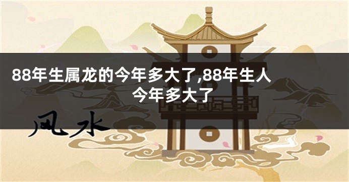 88年生属龙的今年多大了,88年生人 今年多大了