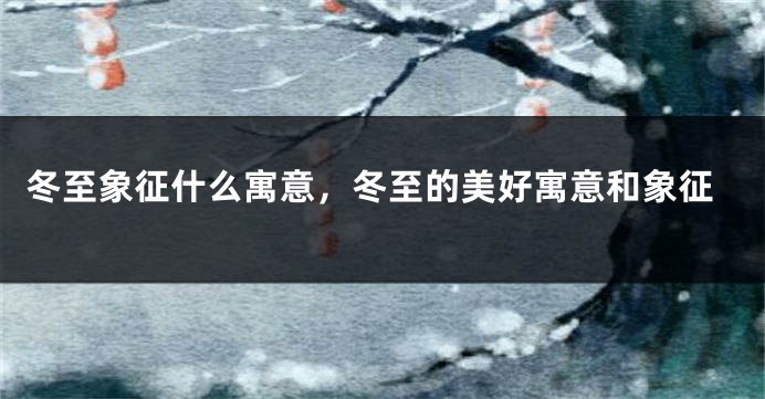 冬至象征什么寓意，冬至的美好寓意和象征