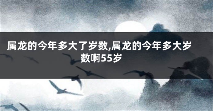 属龙的今年多大了岁数,属龙的今年多大岁数啊55岁