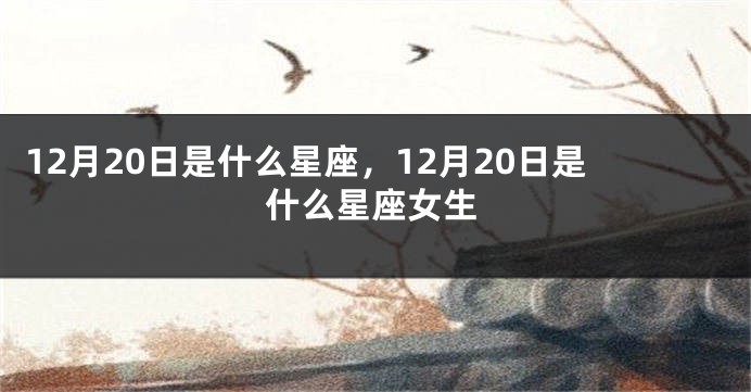 12月20日是什么星座，12月20日是什么星座女生