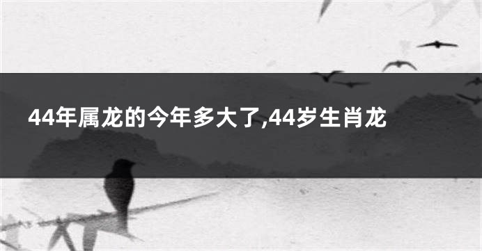 44年属龙的今年多大了,44岁生肖龙