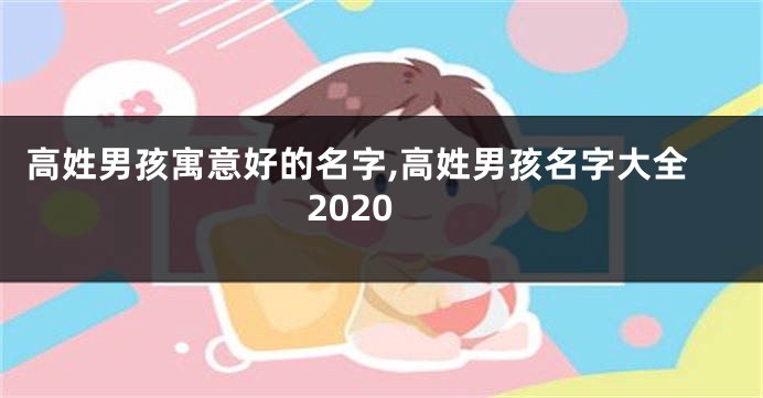 高姓男孩寓意好的名字,高姓男孩名字大全2020