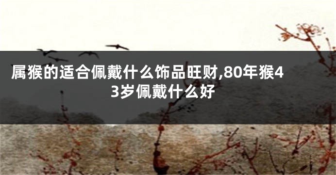 属猴的适合佩戴什么饰品旺财,80年猴43岁佩戴什么好