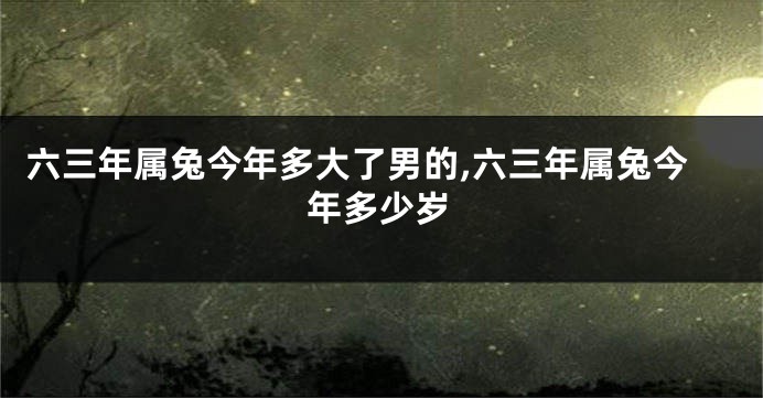 六三年属兔今年多大了男的,六三年属兔今年多少岁