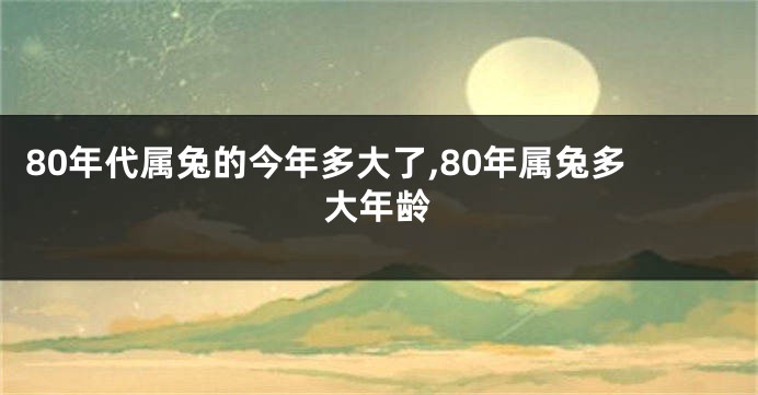 80年代属兔的今年多大了,80年属兔多大年龄