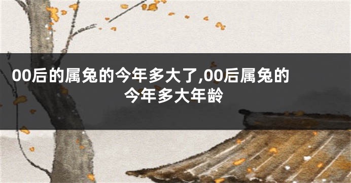 00后的属兔的今年多大了,00后属兔的今年多大年龄