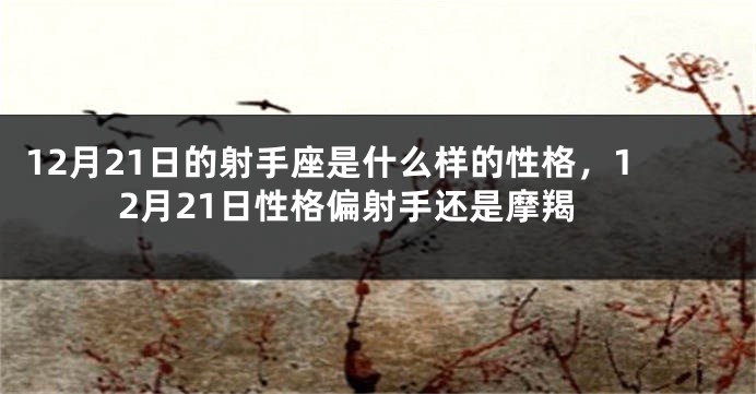 12月21日的射手座是什么样的性格，12月21日性格偏射手还是摩羯