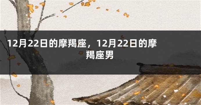 12月22日的摩羯座，12月22日的摩羯座男