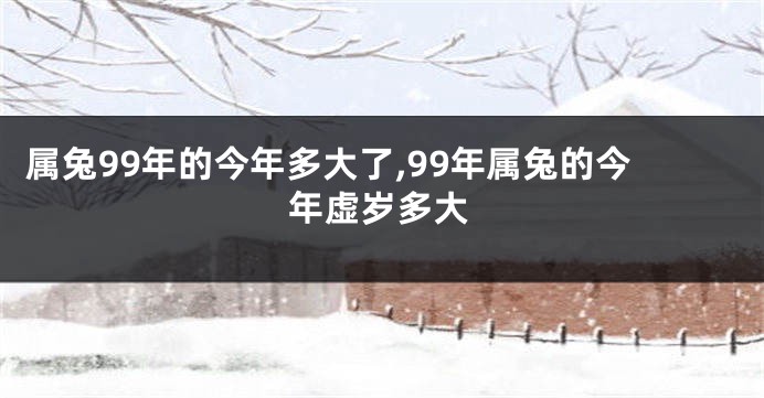 属兔99年的今年多大了,99年属兔的今年虚岁多大