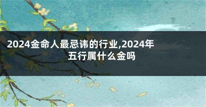 2024金命人最忌讳的行业,2024年五行属什么金吗