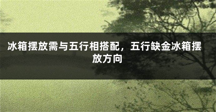 冰箱摆放需与五行相搭配，五行缺金冰箱摆放方向