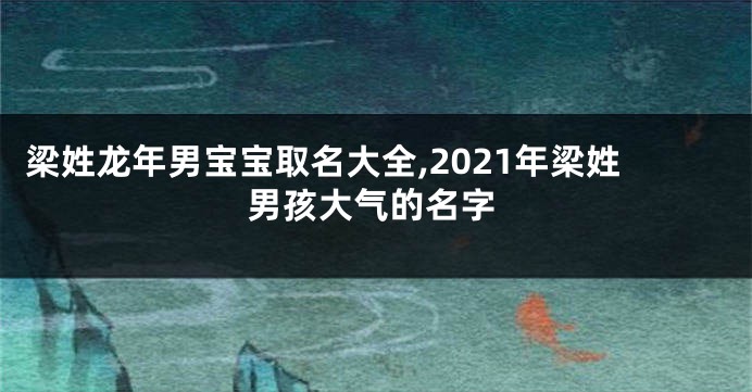 梁姓龙年男宝宝取名大全,2021年梁姓男孩大气的名字